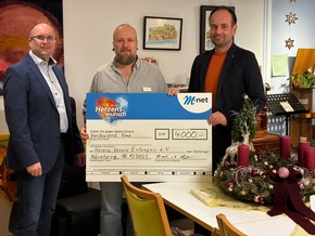 M-net Herzenswunsch: Spende in H&ouml;he von 16.000 Euro an vier soziale Einrichtungen in Bayern