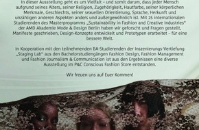 AMD Akademie Mode & Design: Presseeinladung: AMD Akademie Mode & Design lädt zur Ausstellungseröffnung im P&C Conscious Fashion Store im The Playce am Potsdamer Platz Berlin ein