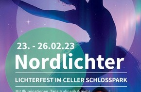 Stadt Celle Tourismus: Nordlichter am Celler Schloss vom 23. bis 26. Februar: Lichtspektakel, Feuershows und verkaufsoffener Sonntag