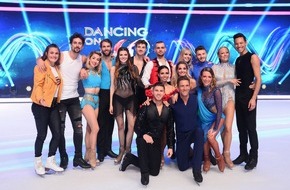 SAT.1: "Dancing on Ice": Nadine Angerer tanzt auf Rosen, Peer Kusmagk lässt es krachen und Klaudia mit K. fliegt über das Eis