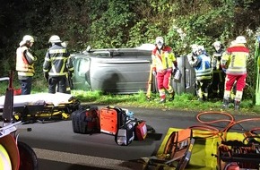 Feuerwehr Bochum: FW-BO: Verkehrsunfall auf der A 43 - Feuerwehr rettet schwerverletzten Fahrer aus seinem PKW
