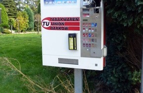Polizei Minden-Lübbecke: POL-MI: Erneut Zigarettenautomaten aufgehebelt - Hoher Sachschaden