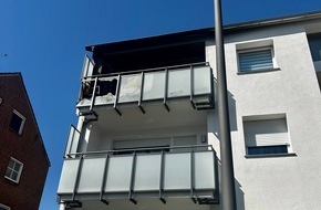 Feuerwehr Recklinghausen: FW-RE: Brand auf Balkon eines Mehrfamilienhauses verläuft glimpflich