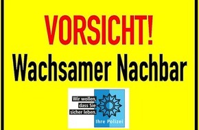 Polizeiinspektion Hameln-Pyrmont/Holzminden: POL-HM: Aktion "Vorsicht! Wachsamer Nachbar" - Einbrecher kennen keine Urlaubszeit