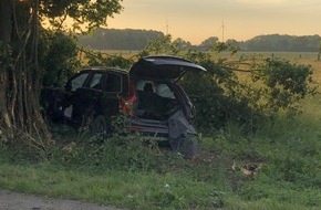 Feuerwehr Ahlen: FW-WAF: Verkehrsunfall PKW vor Baum