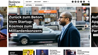 Business Punk, G+J Wirtschaftsmedien: 'Business Punk' mit neuem Digitalauftritt und stärkerer Markenidentität