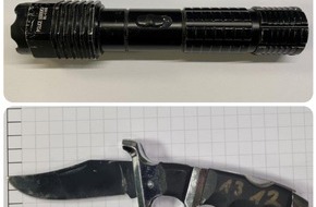 Bundespolizeidirektion Sankt Augustin: BPOL NRW: Bundespolizisten finden getarnte Taschenlampe, Messer und Drogen auf