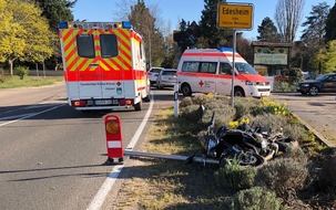 Polizeidirektion Landau: POL-PDLD: Edesheim - Schwerer Motorradunfall