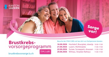 PINK CUBE Roadshow durch den Kanton Luzern erfolgreich gestartet – nächste Stopps in Luzern, Sursee und Willisau