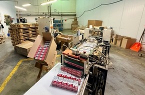 Zollfahndungsamt Essen: ZOLL-E: Durchsuchungen und Vollstreckung von Haftbefehlen im Bereich der illegalen Produktion von Zigaretten in Nordrhein-Westfalen