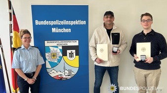 Bundespolizeidirektion M&uuml;nchen: Bundespolizeidirektion M&uuml;nchen: Ehrung f&uuml;r Zivilcourage