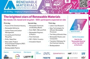 nova-Institut GmbH: Einladung zur Berichterstattung und Pressekonferenz – Renewable Materials Conference 2023, Siegburg near Cologne, Germany