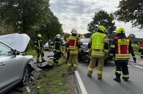 Kreisfeuerwehr Oldenburg: FW-OLL: Verkehrsunfall auf der B212 - 3 Schwerverletzte sowie Rettungshubschrauber im Einsatz.