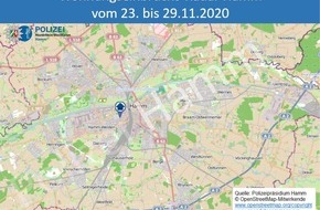 Polizeipräsidium Hamm: POL-HAM: Wohnungseinbruchs-Radar Hamm vom 23.11. bis 29.11.2020