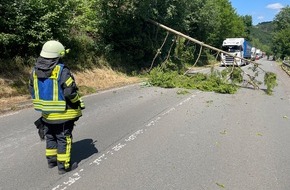 Freiwillige Feuerwehr Breckerfeld: FW-EN: Fahrbahn durch Baum blockiert