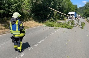 Freiwillige Feuerwehr Breckerfeld: FW-EN: Fahrbahn durch Baum blockiert