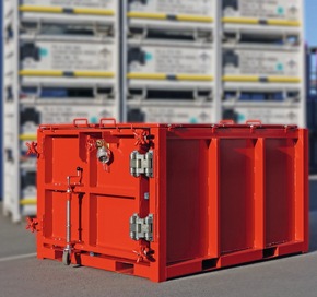 Großbehälter für havarierte Lithium-Batterien