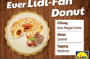 Lidl: Lidl-Fan-Donut geht an den Start / Lidl-Fans kreierten auf Facebook ihren Lieblings-Donut, der ab 8. Dezember 2014 deutschlandweit in den Lidl-Backregalen erhältlich sein wird