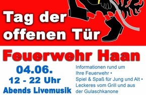 Feuerwehr Haan: FW-HAAN: Tag der offenen Tür bei der Feuerwehr Haan