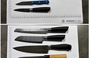 Bundespolizeidirektion Sankt Augustin: BPOL NRW: Acht Messer im Rucksack mitgef&uuml;hrt - Bundespolizei stellt alkoholisierten Mann im Dortmunder Hauptbahnhof