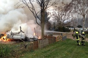 Polizeidirektion Bad Kreuznach: POL-PDKH: Zwei Wohnwagen gehen in Flammen auf