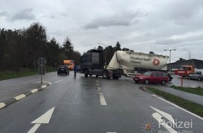 Polizeipräsidium Westpfalz: POL-PPWP: Lastwagen nach Vorfahrtsverletzung zusammen gestoßen