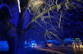 Freiwillige Feuerwehr Alpen: FW Alpen: Brennender Baum in der Sylvesternacht
