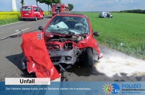 Kreispolizeibehörde Euskirchen: POL-EU: Fahrerin und Beifahrer schwer verletzt