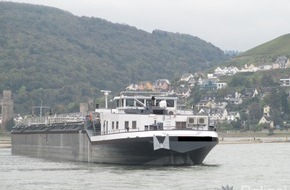 Polizeipräsidium Einsatz, Logistik und Technik: WSPA-RP: Festfahrung eines Tankmotorschiffes in Höhe der Ortslage Oberwesel (Jungferngrund)