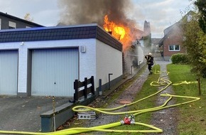 Feuerwehr Iserlohn: FW-MK: Brennende Gartenhütte an der Oestricher Straße