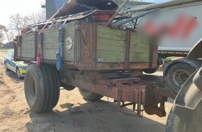 Polizeiinspektion Oldenburg-Stadt / Ammerland: POL-OL: Verkehrskontrollen im Stadtgebiet Oldenburg: Zahlreiche M&auml;ngel festgestellt - erhebliche Defekte an Bremsanlage eines Anh&auml;ngers