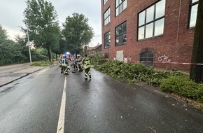 Feuerwehr Bocholt: FW Bocholt: Nach heftigem Unwetter: Herabgestürzte Äste und vollgelaufene Keller im Stadtgebiet