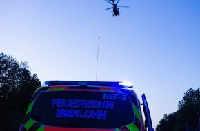 Feuerwehr Iserlohn: FW-MK: Schwerer Motorradunfall am Dienstagabend