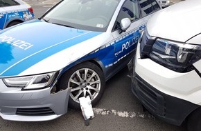 Polizeipräsidium Mainz: POL-PPMZ: Verkehrsunfall mit verletzten Polizeibeamten nach Einsatzfahrt