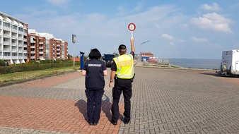 Polizeiinspektion Wilhelmshaven/Friesland: POL-WHV: Polizei und Ordnungsamt gemeinsam in Wilhelmshaven auf Streife - Radfahren im Kurpark und Fahrzeugnutzung am Fliegerdeich im Fokus