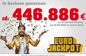 Sächsische Lotto-GmbH: Fast eine halbe Million Euro: Sachse gewinnt bei Eurojackpot 446.886,80 Euro