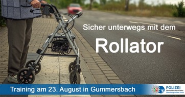 Kreispolizeibehörde Oberbergischer Kreis: POL-GM: Sicher unterwegs mit dem Rollator - Polizei und Stadt bieten Rollator-Training an