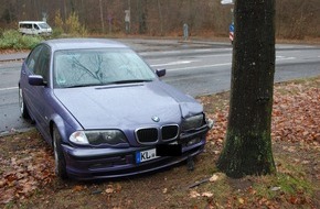 Polizeipräsidium Westpfalz: POL-PPWP: Gegen Baum gekracht