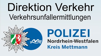 Polizei Mettmann: POL-ME: Bei Unfall schwer verletzter Fahrradfahrer ist inzwischen verstorben - Mettmann - 1905034
