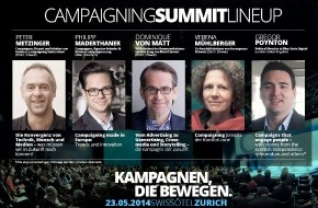 Campaigning Summit: Greenpeace, von Matt und Schottlands Unabhängigkeitsbewegung auf der Bühne am Campaigning Summit Zurich 2014 (BILD)