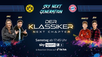 Sky Deutschland: "Sky Next Generation": Borussia Dortmund gegen FC Bayern München kommentiert von Frank Buschmann und den beiden Kids Reportern Ben und Moritz