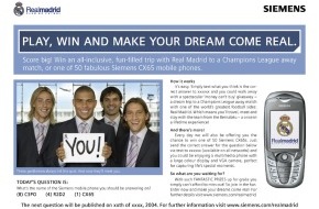Siemens AG: Einen Tag an der Seite von Ronaldo & Co: Siemens nutzt Sportsponsoring für internationale Marketing-Promotion