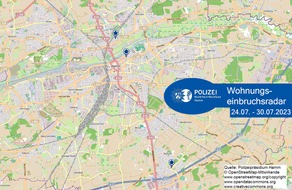 Polizeipräsidium Hamm: POL-HAM: Wohnungseinbruchsradar Hamm für die Woche vom 24. Juli bis 30. Juli