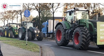 Polizeiinspektion Stade: POL-STD: Treckerdemo in Hamburg - lange Staus bei Anfahrt im Landkreis Stade, Busfahrer im Bereich Drochtersen angespuckt und geschlagen - Polizei sucht Verursacher und Zeugen