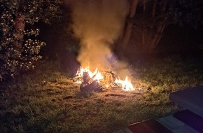 Freiwillige Feuerwehr Lage: FW Lage: Erneuter Brand eines Motorrollers in Lage