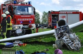 Feuerwehr Iserlohn: FW-MK: Segelfulgzeug abgestürzt