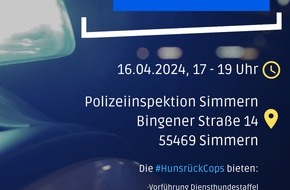 Polizeipräsidium Koblenz: POL-PPKO: Polizei Simmern Backstage - letzte Plätze sichern!