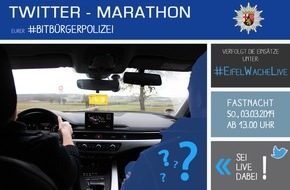 Polizeidirektion Wittlich: POL-PDWIL: Twitter Marathon der Polizei Bitburg