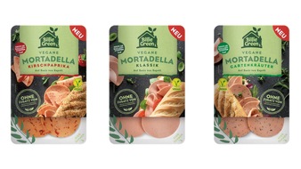 The Plantly Butchers GmbH & Co. KG: Bella Mortadella! So schön kann vegane Wurst sein! / Billie Green präsentiert drei neue Aufschnitt-Sorten
