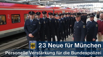 Bundespolizeidirektion München: Bundespolizeidirektion München: 23 Neue für München: Bundespolizei erhält Verstärkung - Beamte vereidigt